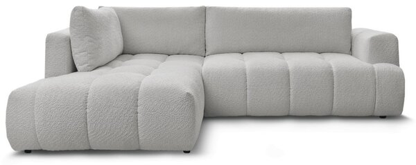 -25 % Dny MOMENTI– Bobochic Paris Světle šedá bouclé rozkládací pohovka Fuji 282 cm, levá