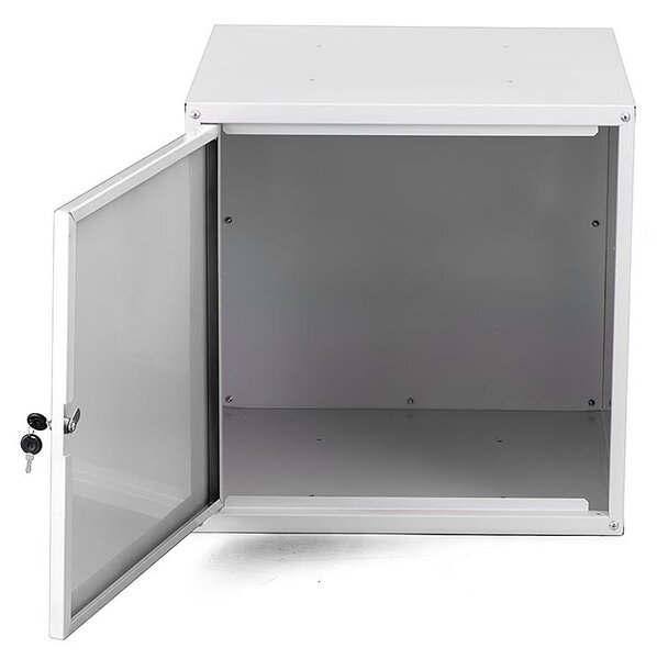 Uzamykatelná kovová skříňka Trestles SKM 250x250x250, světle šedá dvířka SKM25