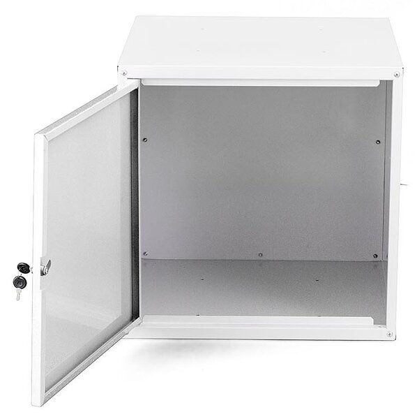 Uzamykatelná kovová skříňka Trestles SKM 550x550x550, světle šedá dvířka SKM55