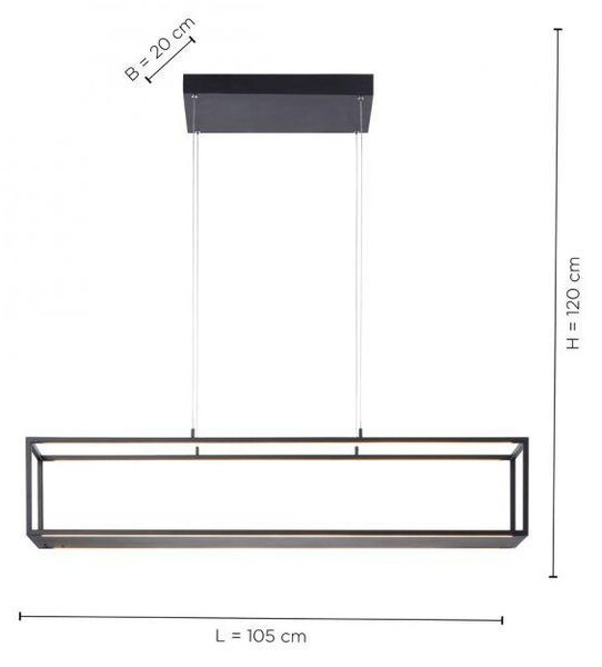 Paul Neuhaus Závěsné LED svítidlo CONNI, 42W, d. 105 cm, 3000K stmívatelné