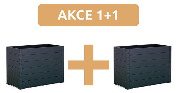 Trestles AKCE 1+1 - Vyvýšený kovový záhon Midi - černý