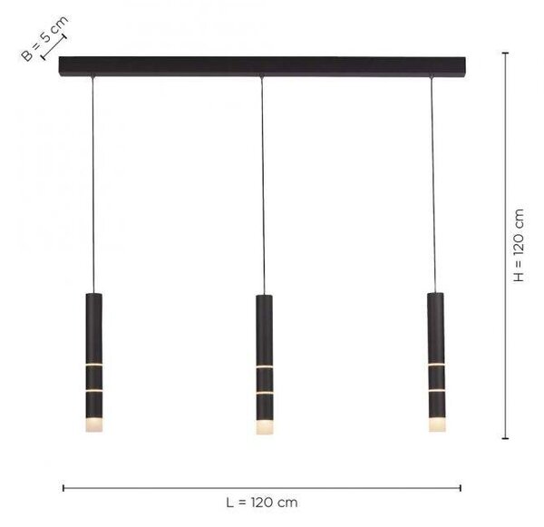 Paul Neuhaus Závěsné LED svítidlo PURE VEGA, 32W, d.120 cm, 3000K Barva: Černá