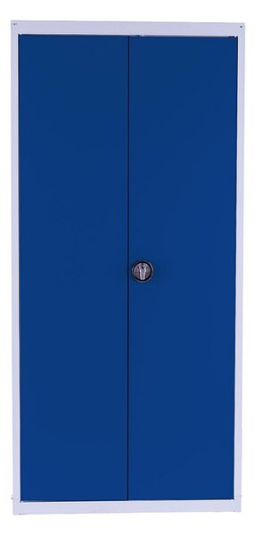 Kovová policová skříň Trestles SPB2G2 1800x800x400 mm, uzamykatelná, 4 police, modré dveře SPB2G2-7035-5010