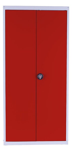 Kovová policová skříň Trestles SPB2G2 1800x800x400 mm, uzamykatelná, 4 police, červené dveře SPB2G2-7035-3000