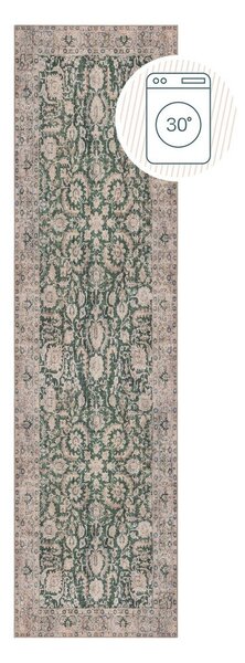 Zelený pratelný běhoun 60x230 cm Beau Floral – Flair Rugs