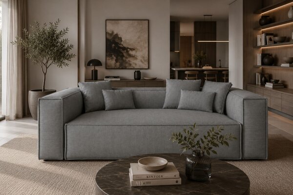 -25 % Dny MOMENTI– Cosmopolitan Design Šedá trojmístná pohovka Aveiro 220 cm