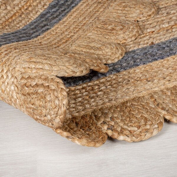 Šedý/v přírodní barvě ručně tkaný jutový běhoun 80x230 cm Grace Grey – Flair Rugs