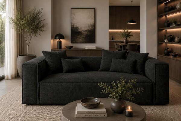-25 % Dny MOMENTI– Cosmopolitan Design Černá trojmístná pohovka Aveiro 220 cm
