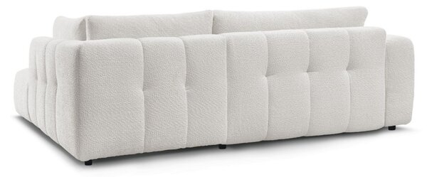 -25 % Dny MOMENTI– Bobochic Paris Bílá bouclé rozkládací pohovka Fuji 282 cm, pravá