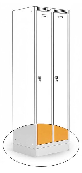 Kovová šatní skříň Trestles SS2M 1800x600x500 mm, 2 oddíly, žluté dveře Typ zámku: cylindrický, Podnož: nožky