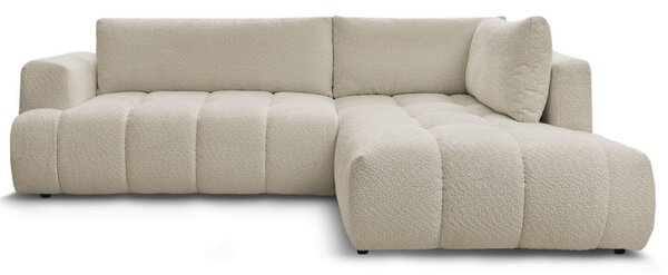 -25 % Dny MOMENTI– Bobochic Paris Béžová bouclé rozkládací pohovka Fuji 282 cm, pravá