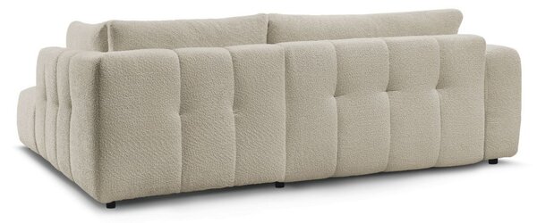 -25 % Dny MOMENTI– Bobochic Paris Béžová bouclé rozkládací pohovka Fuji 282 cm, pravá