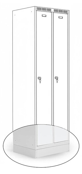 Kovová šatní skříň Trestles SS2M 1800x600x500 mm, 2 oddíly, šedé dveře Typ zámku: cylindrický, Podnož: nožky