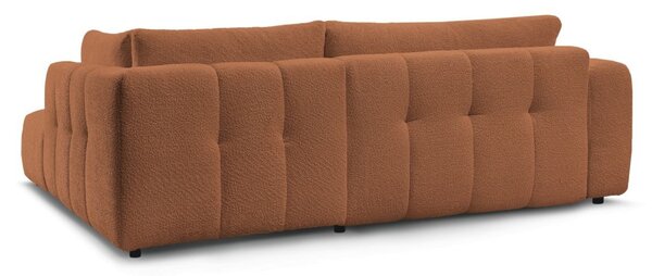 -25 % Dny MOMENTI– Bobochic Paris Terakotově oranžová bouclé rozkládací pohovka Fuji 282 cm, pravá