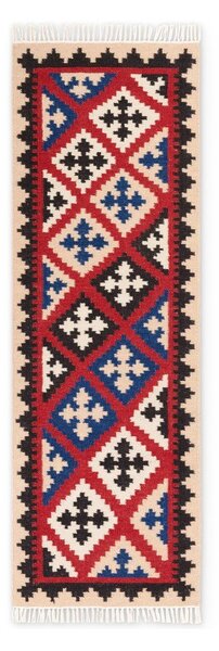 Červený oboustranný ručně tkaný vlněný běhoun 60x190 cm Kamal Rami – Nouristan