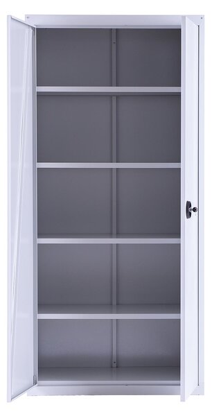Kovová policová skříň Trestles SPB2G2 1800x800x400 mm, uzamykatelná, 4 police, šedé dveře SPB2G2-7035