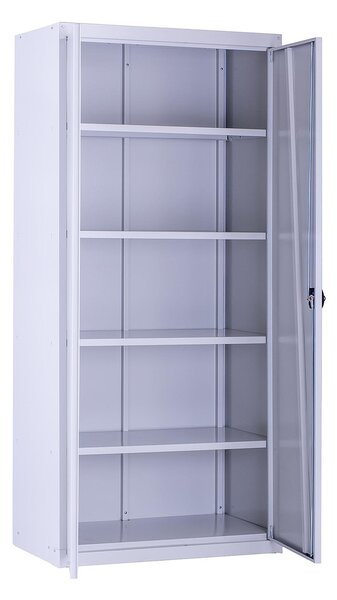 Kovová policová skříň Trestles SPB2G2 1800x800x400 mm, uzamykatelná, 4 police, šedé dveře SPB2G2-7035