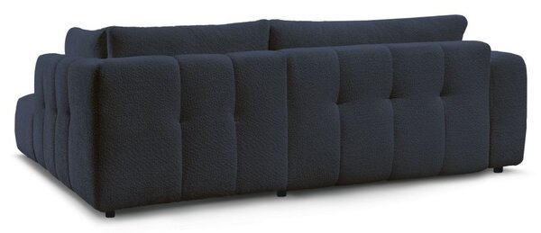 -25 % Dny MOMENTI– Bobochic Paris Tmavě modrá bouclé rozkládací pohovka Fuji 282 cm, pravá