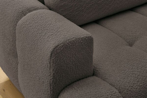 -25 % Dny MOMENTI– Bobochic Paris Hnědá bouclé rozkládací pohovka Fuji 282 cm, pravá