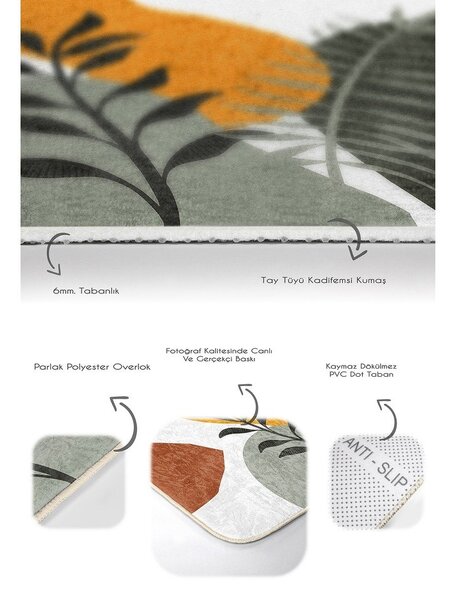 Zelené sametové koupelnové předložky v sadě 2 ks 60x100 cm Illustrated Autumn – Mila Home