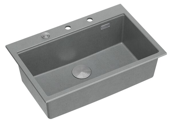 Šedý kuchyňský granitový dřez QUADRON Marc 110 s příslušenstvím bez baterie