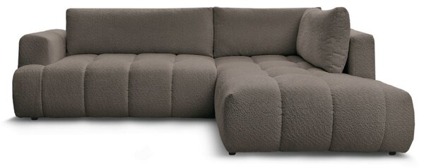 -25 % Dny MOMENTI– Bobochic Paris Hnědá bouclé rozkládací pohovka Fuji 282 cm, pravá