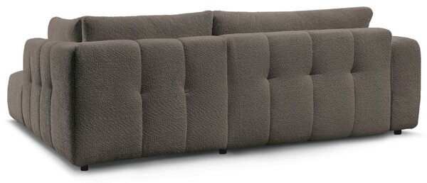 -25 % Dny MOMENTI– Bobochic Paris Hnědá bouclé rozkládací pohovka Fuji 282 cm, pravá