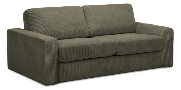 Khaki manšestrová rozkládací pohovka 195 cm Nona – Makamii