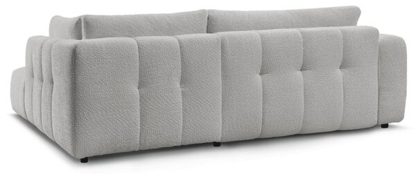 -25 % Dny MOMENTI– Bobochic Paris Světle šedá bouclé rozkládací pohovka Fuji 282 cm, pravá