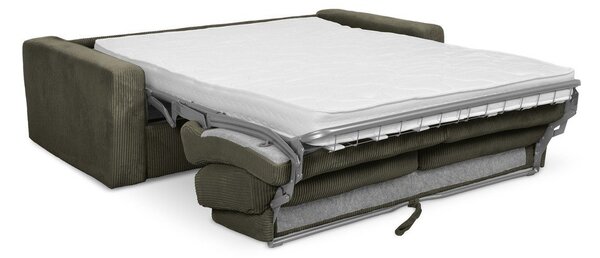 Khaki manšestrová rozkládací pohovka 195 cm Nona – Makamii