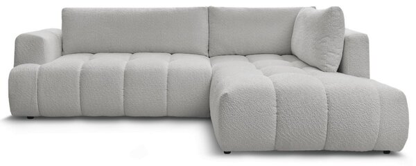 -25 % Dny MOMENTI– Bobochic Paris Světle šedá bouclé rozkládací pohovka Fuji 282 cm, pravá
