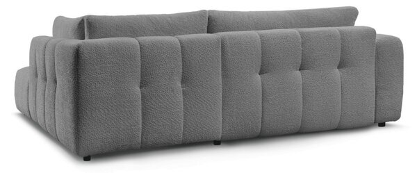 -25 % Dny MOMENTI– Bobochic Paris Šedá bouclé rozkládací pohovka Fuji 282 cm, pravá