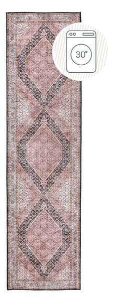 Růžový pratelný běhoun 60x230 cm Briony Traditional – Flair Rugs