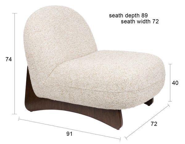 -25 % Dny MOMENTI– Dutchbone Béžové čalouněné lounge křeslo LOOM