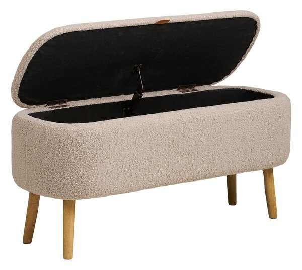 Béžová lavice z textilie bouclé Harlow – House Nordic
