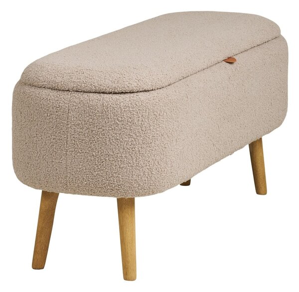 Béžová lavice z textilie bouclé Harlow – House Nordic