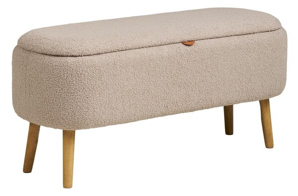 Béžová lavice z textilie bouclé Harlow – House Nordic