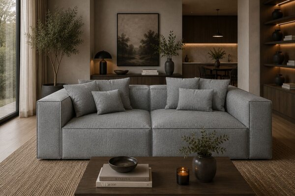 -25 % Dny MOMENTI– Cosmopolitan Design Šedá čtyřmístná pohovka Aveiro 236 cm
