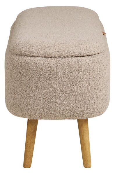 Béžová lavice z textilie bouclé Harlow – House Nordic