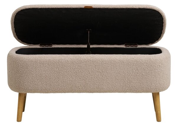Béžová lavice z textilie bouclé Harlow – House Nordic