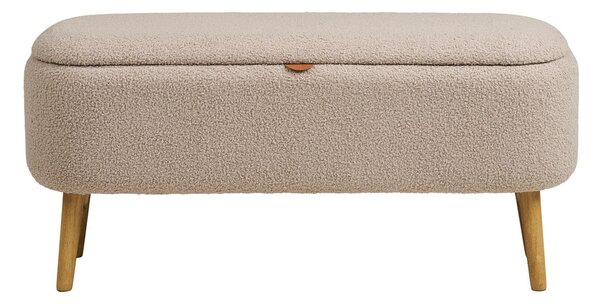 Béžová lavice z textilie bouclé Harlow – House Nordic