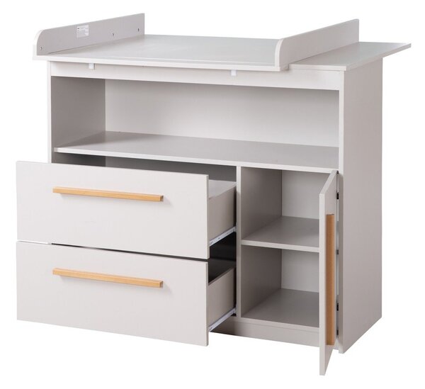 Světle šedá dětská komoda s přebalovacím pultem 107x98x75 cm Lea – Roba
