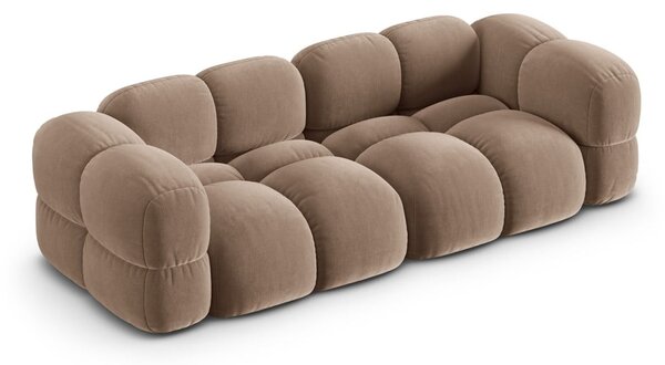Hnědá sametová pohovka 250 cm Loretto – Cosmopolitan Design