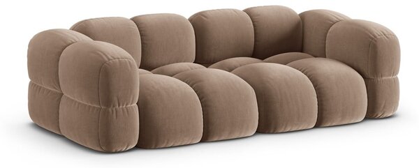 Hnědá sametová pohovka 250 cm Loretto – Cosmopolitan Design