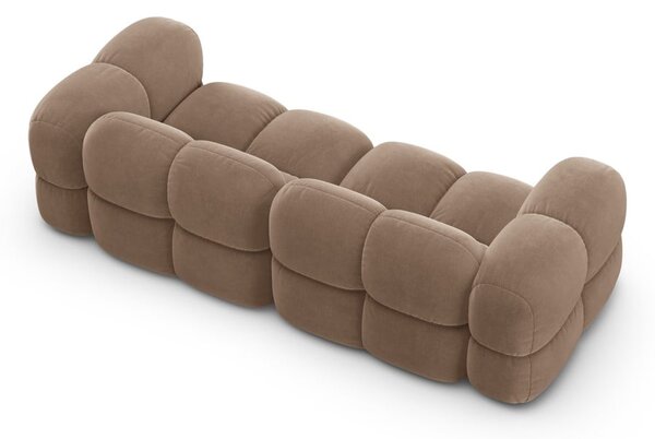 Hnědá sametová pohovka 250 cm Loretto – Cosmopolitan Design