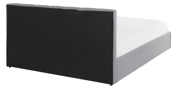 Postel s úložným prostorem Tkanina DREUX 140 x 200 cm Světle šedá