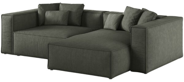 -25 % Dny MOMENTI– Cosmopolitan Design Tmavě zelená rohová pohovka Aveiro 254 cm, pravá