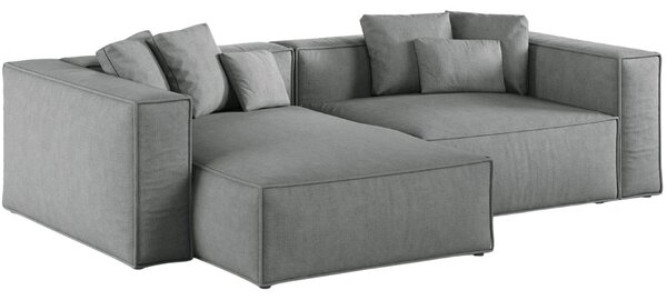 -25 % Dny MOMENTI– Cosmopolitan Design Šedá rohová pohovka Aveiro 254 cm, levá