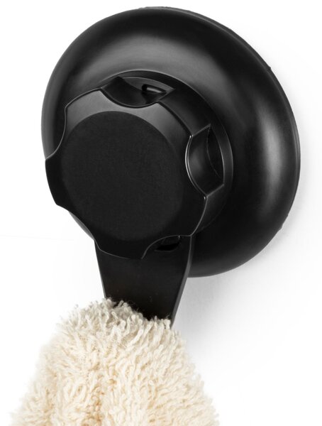Háček do koupelny Compactor Bestlock Black s přísavkami -bez vrtání, nosnost až 6 kg