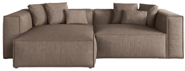 -25 % Dny MOMENTI– Cosmopolitan Design Hnědá rohová pohovka Aveiro 254 cm, levá